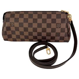 Louis Vuitton-Sac à bandoulière croisé Eva Damier Ebene en toile Louis Vuitton-Marron