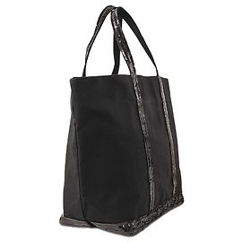 Vanessa Bruno Sequin and canvas Medium zipped Tote Black