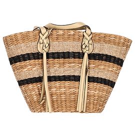 Ulla Johnson Seaview Day Basket Bag in Brown Straw Brown Red