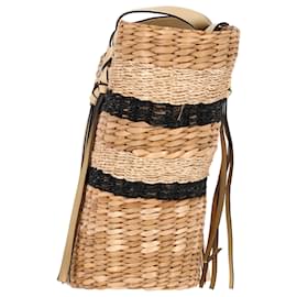 Ulla Johnson-Ulla Johnson Seaview Day Basket Bag in Brown Straw-Brown,Red