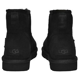Ugg Classic Mini II Stiefeletten aus schwarzem Leder Schwarz