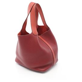 Hermès-Sac à main en cuir Hermes Picotin Lock MM 068670CK en très bon état-Rouge