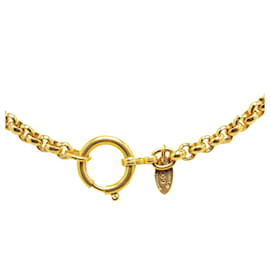 Chanel-Chanel Gold Gold Plated Round Pendant Necklace-Golden