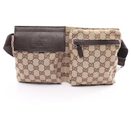 Gucci-Bolso de cinturón de lona Gucci GG 28566 en muy buen estado-Castaño