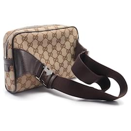 Gucci-Bolso de cinturón de lona Gucci GG en muy buen estado-Castaño