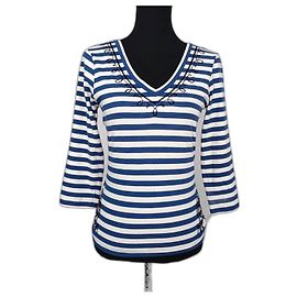 T-shirt Jean Paul Gaultier con righe bianche e blu Bianco Blu