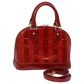 Louis Vuitton-LOUIS VUITTON Vernis Rayure Alma BB Tasche 2way Pomme D'amour M91593 LV Auth 78037-Rot