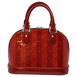 Louis Vuitton-LOUIS VUITTON Vernis Rayure Alma BB Tasche 2way Pomme D'amour M91593 LV Auth 78037-Rot