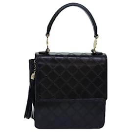 Versace-Bolsa de mão em couro preto VERSACE Auth yk13086-Preto