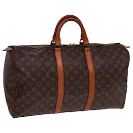 Louis Vuitton-LOUIS VUITTON Monogram Keepall 50 Boston Tasche M41426 LV Auth 78741-Monogramm