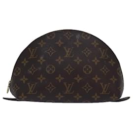 Louis Vuitton-LOUIS VUITTON Monogram Trousse Demi Ronde Cosmetic Pouch M47520 LV Auth 77563-Monogram