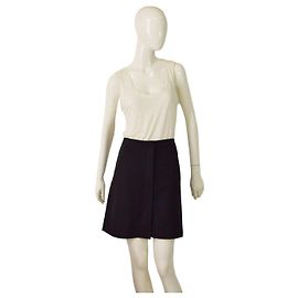 Autre Marque Mini jupe évasée Benetton noire en mélange de laine taille 42 Noir