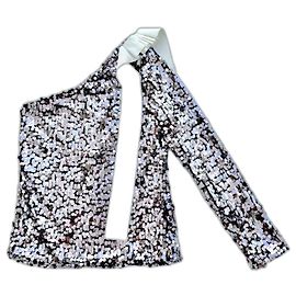 Top in paillettes argento MSGM Argento