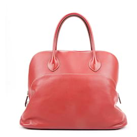 Hermès-HERMES Bolide 40 Sikkim Rouge Sac à main Finitions Métalliques Argentées-Rouge