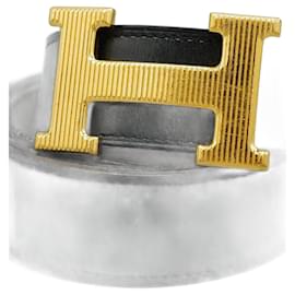 Hermès-Cinturón de Cuero Negro-Black