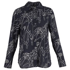 Victoria, Victoria Beckham bedruckte Bluse aus schwarzem Polyester Andere