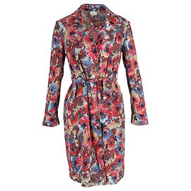 Cappotto floreale con cintura Dries Van Noten in cotone multicolore Altro