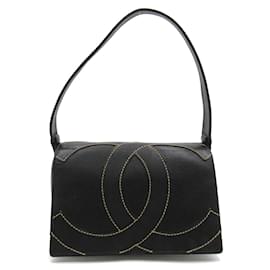 Chanel-Bolsa de ombro Chanel Coco Mark Caviar de couro 9334201 em ótimo estado-Preto