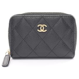 Chanel-Monedero de cuero Chanel Matelassé A69271 en excelente estado-Negro