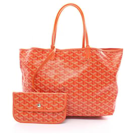 Goyard-Bolso de mano de lona Goyard Saint Louis PM Tote Bag en excelentes condiciones-Naranja