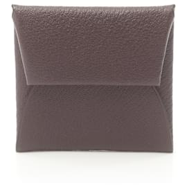 Hermès-Estuche para monedas Hermes Bastia Estuche para monedas de cuero en excelentes condiciones-Castaño