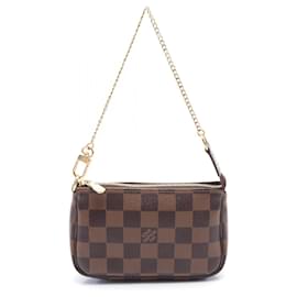 Louis Vuitton-Bolsa de ombro Mini Pochette Accessoires em lona Louis Vuitton N58009 em excelente estado-Marrom