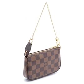 Louis Vuitton-Bolsa de ombro Mini Pochette Accessoires em lona Louis Vuitton N58009 em excelente estado-Marrom