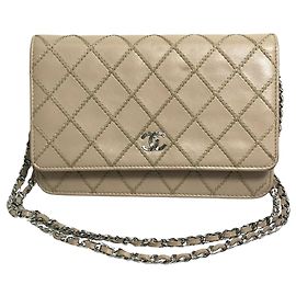 Portafoglio Chanel Con Catena Beige
