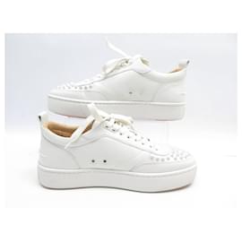 Christian Louboutin-CHAUSSURES CHRISTIAN LOUBOUTIN BASKET HAPPYRUI SPIKES 42 SNEAKERS SHOES-Blanc