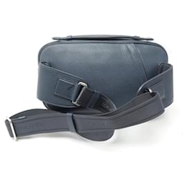 Louis Vuitton-LOUIS VUITTON BUMBAG EXPLORER BELT BAG IN TAURILLON LEATHER FANNY-Blue