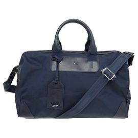 NINE MONTBLANC SARTORIAL JET DUFFLE BAG 118385 CANVAS AND LEATHER Blue