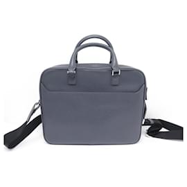 Montblanc-NINE MONTBLANC SARTORIAL GREY LEATHER DOCUMENT CASE 116758 BRIEFCASE BAG-Grey