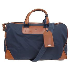 NINE MONTBLANC SARTORIAL JET DUFFLE BAG 118385 CANVAS AND LEATHER Blue