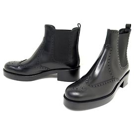Hermès NINE HERMES HILL H232039 CHELSEA ANKLE BOOTS 38 IN LEATHER Black