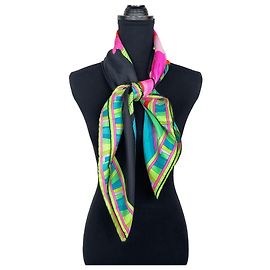 Black and multicolored silk scarf Leonard Paris Black Multiple colors