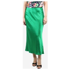 Vince Jupe midi en satin vert en sergé - taille S Vert