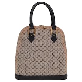 Louis Vuitton-LOUIS VUITTON Monogram Mini Alma Haut Handtasche Blau M92202 LV Auth 78719-Blau