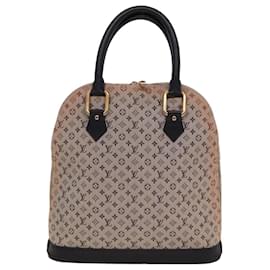 Louis Vuitton-LOUIS VUITTON Monogram Mini Alma Haut Handtasche Blau M92202 LV Auth 78719-Blau