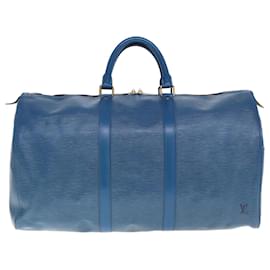 Louis Vuitton-LOUIS VUITTON Epi Keepall 50 Boston Tasche Blau M42965 LV Auth tb1102-Blau