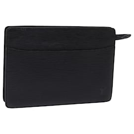 Louis Vuitton-LOUIS VUITTON Epi Pochette Homme Clutch Bag Black Noir M52522 LV Auth 78680-Black