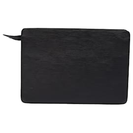 Louis Vuitton-LOUIS VUITTON Epi Pochette Homme Clutch Bag Black Noir M52522 LV Auth 78680-Black
