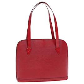 Louis Vuitton-LOUIS VUITTON Epi Lussac Shoulder Bag Black M52282 LV Auth 77601-Red