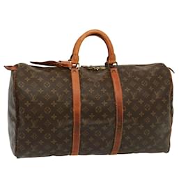 Louis Vuitton-LOUIS VUITTON Monogram Keepall 50 Boston Bag M41426 LV Auth 77918-Monogram