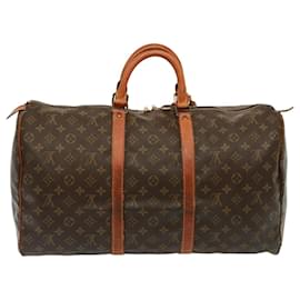 Louis Vuitton-LOUIS VUITTON Monogram Keepall 50 Boston Bag M41426 LV Auth 77918-Monogram