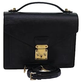 Louis Vuitton-LOUIS VUITTON Epi Monceau 28 Hand Bag Black M52122 LV Auth 77876-Black