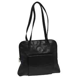 Céline-CELINE Shoulder Bag Leather Black Auth 78547-Black