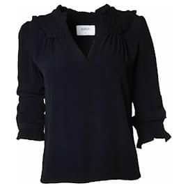 Ba&sh, schwarze Bluse mit Rüschen Schwarz