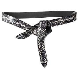 Isabel Marant, cinturón Lecce en estampado de serpiente de color oscuro Negro Blanco