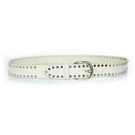 Cinto de camurça ecru Isabel Marant com tachas prateadas Branco