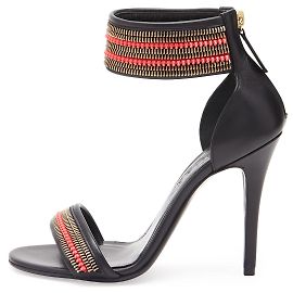Sandali con zip Alexander McQueen Nero